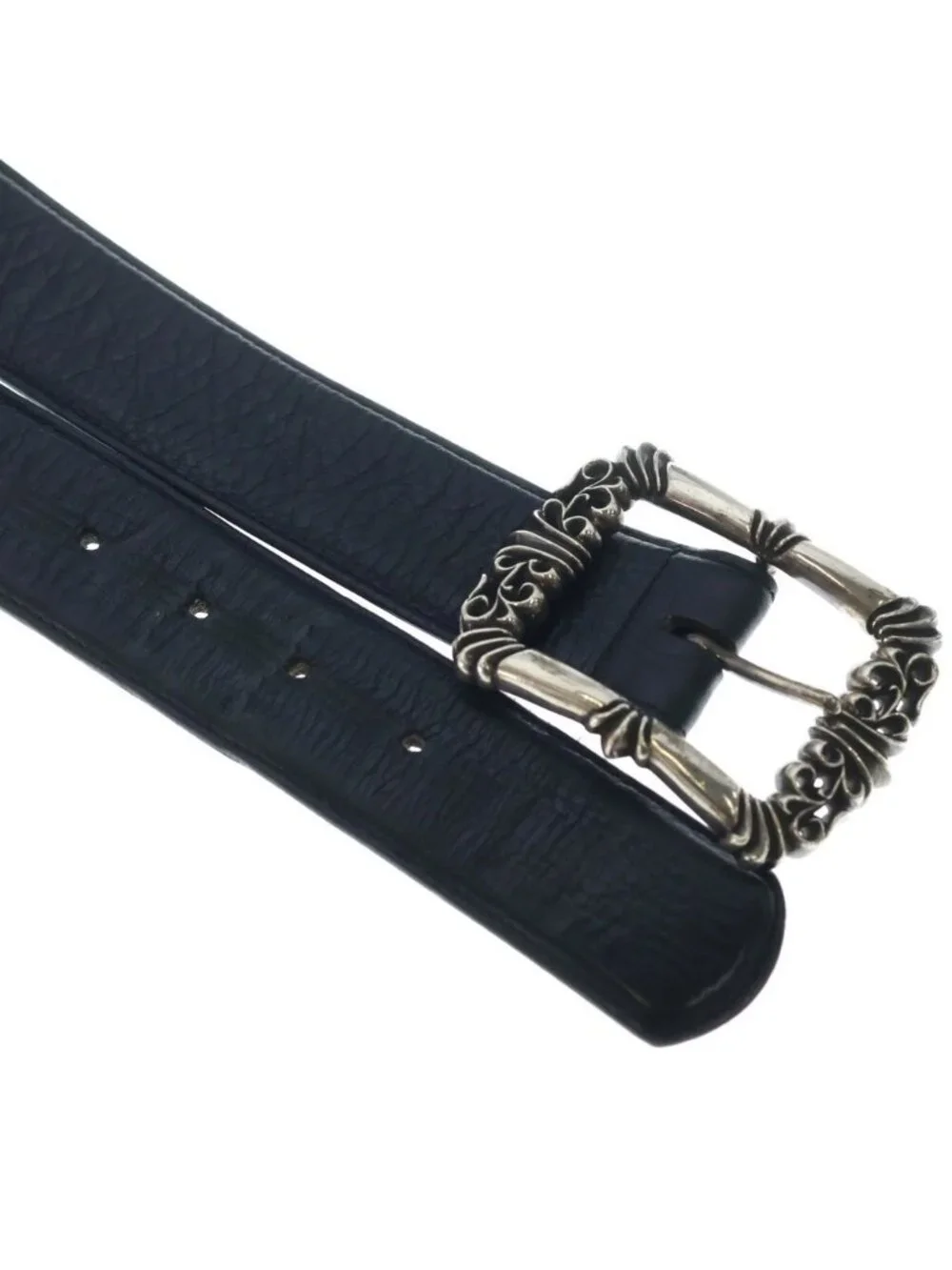 Chrome Hearts Blt Filigree Otj Buckle Leather Belt Silver